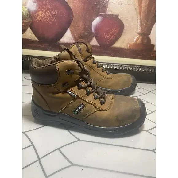 SR Max Logan- Men's Brown Steel Toe EH WP Insulated Boot Sz1